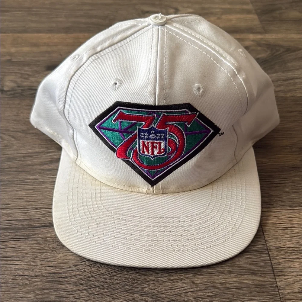 Vintage NFL Super Bowl 75 Philadelphia Eagles diamond White SnapBack OS Rare - Picture 1 of 8